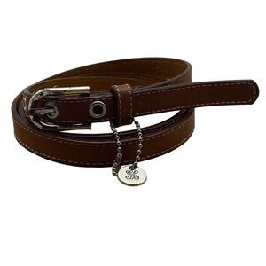 Vintage Ace Women Brown Genuine Leather H Handcrafted Single Stitch Belt 35”-39”
